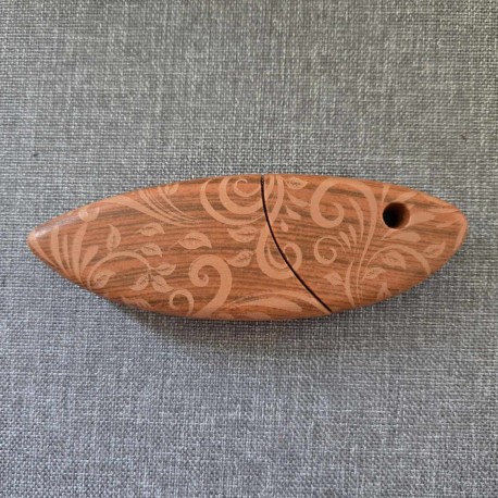 Couteau "à marsouin" gravure laser des 2 côtés + manche